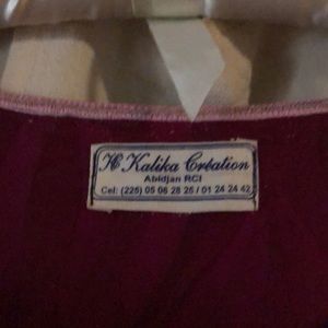 African dress Kaftan.  Never worn.  Purchase is Democratic Republic of Congo.